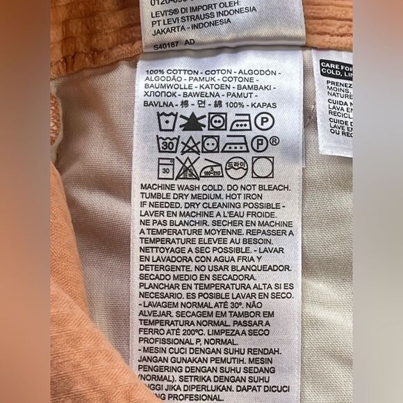 Anthropologie Levi’s Math Club Flare Corduroy Trousers in Pebble Peach NWT 30 - Picture 10 of 11